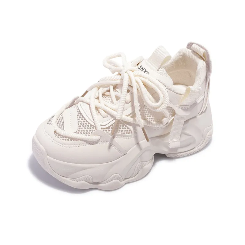 SNXR Anti-Slip Wear-Resistant Waterproof And Breathable Low-Top Chunky Sneakers Women's Beige-88