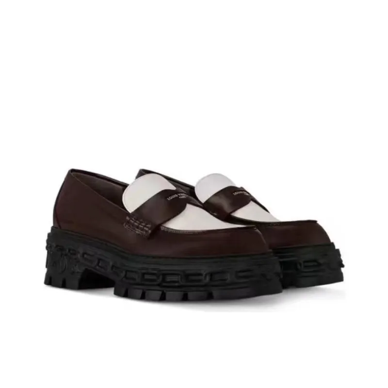LOUIS VUITTON Record Loafers Women's Dark Brown-2