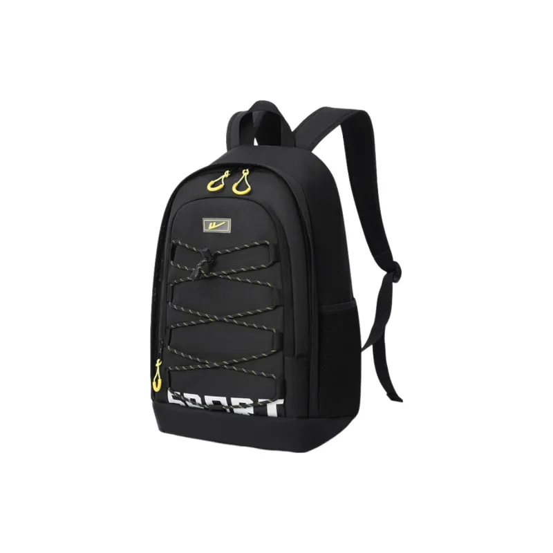 Warrior Fabric Backpack Large Size Unisex Black White-1