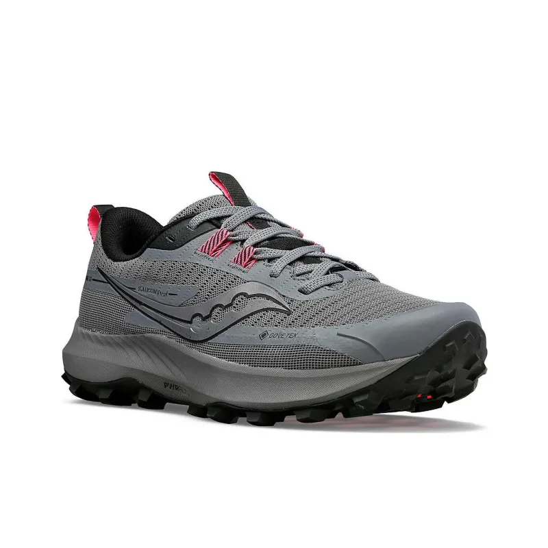 Saucony Peregrine 13 Peregrine Falcon 13 Anti Slip Wear Resistant Low Top Trail Running Shoes Women's Gray-2