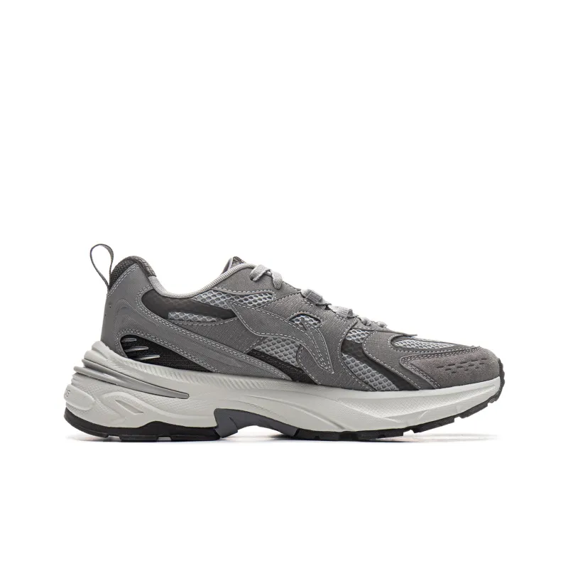 LiNing Beichen 2K Anti Slip And Wear Resistant Height Increasing Low Top Chunky Sneakers Men's Gray-1
