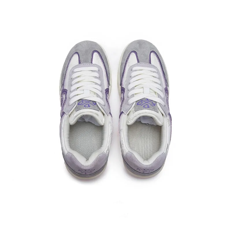 DFOA Wear Resistant Low Top Skateboard Shoes Unisex Purple-4