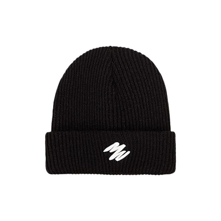DZP Yarn Beanies Unisex Black White-4