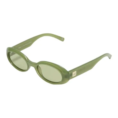 Le Specs Plastic Metal Oval sunglasses ports Unisex Green