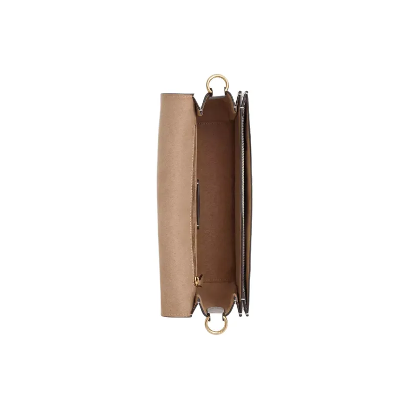 COACH Morgan Patent Leather Portable Crossbody Bag Shoulder Bag Large Size Women's Chalk White & Gold-2