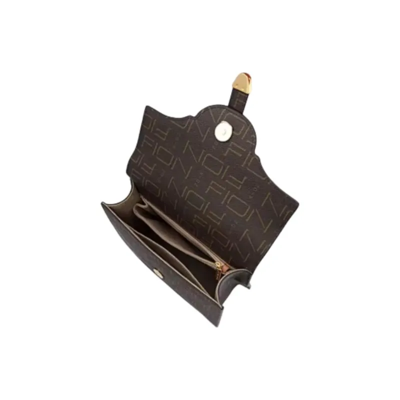 FION Coated Canvas Shoulder Bag, Crossbody Bag, Handbag Trumpets Women's Coffee & Tea Brown-6