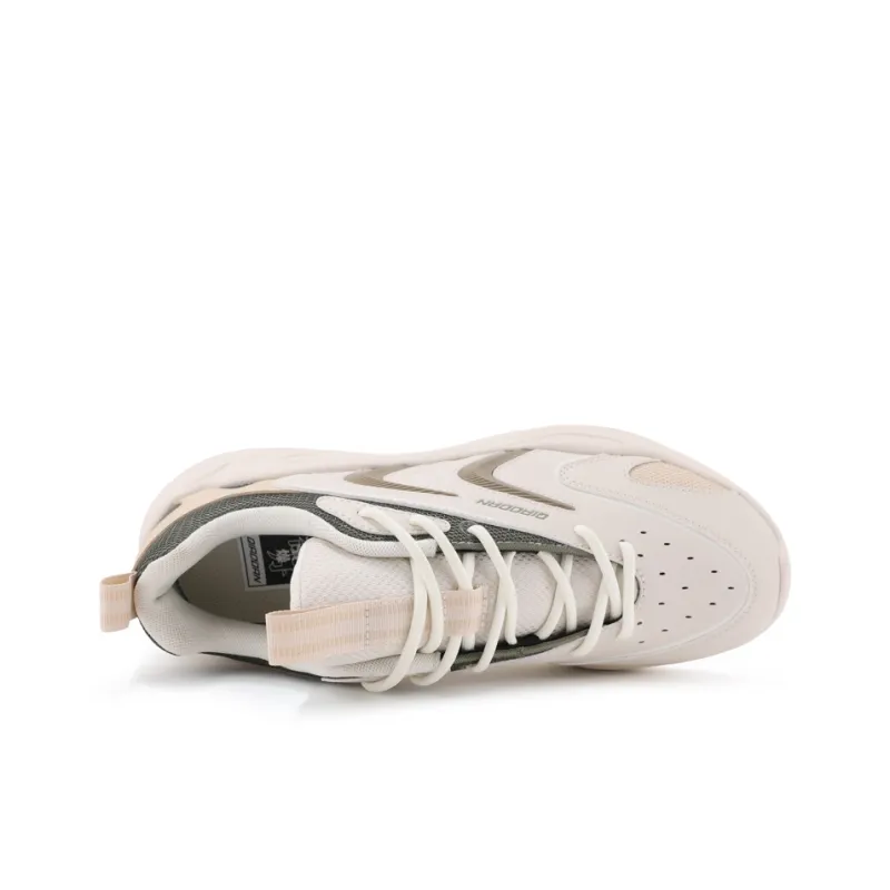 QIAODAN Anti-Slip Wear-Resistant Low-Top Casual Shoes Men's White Brown-2