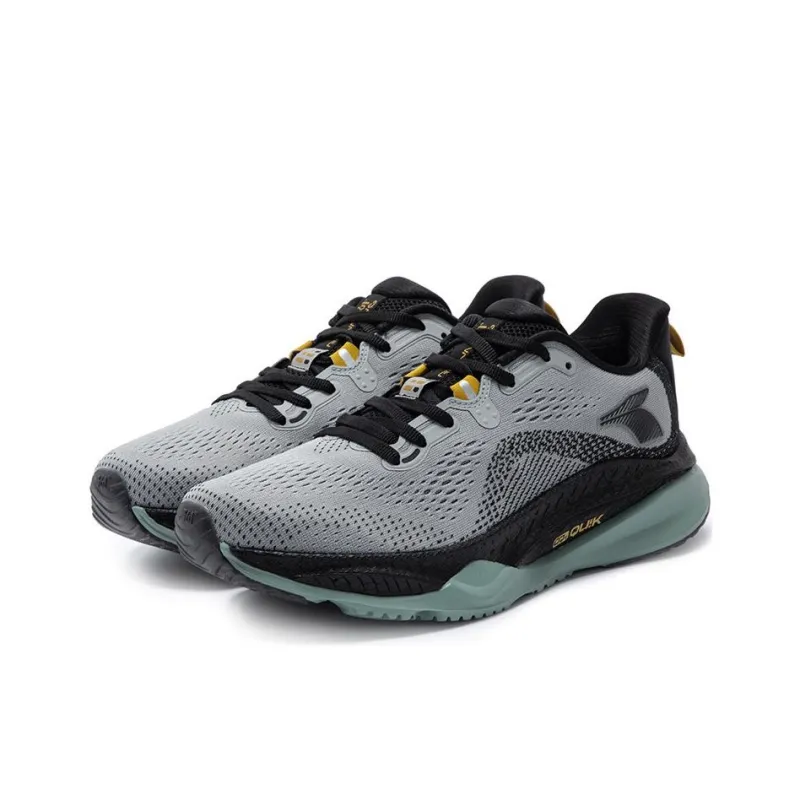 361° Red Flame 4 Anti Slip Wear Resistant Low Top Casual Running Shoes Men's Gray Black-2