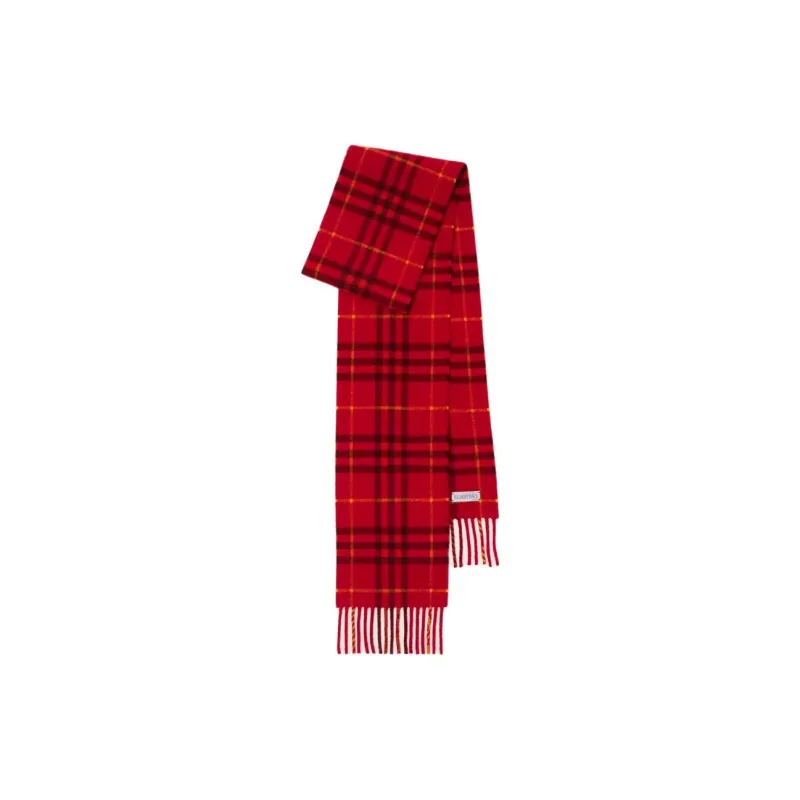 Burberry Checked Fringed Edge Scarf-0