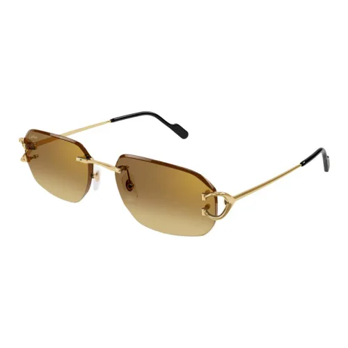 Cartier Rectangle-Frame Rimless Sunglasses
