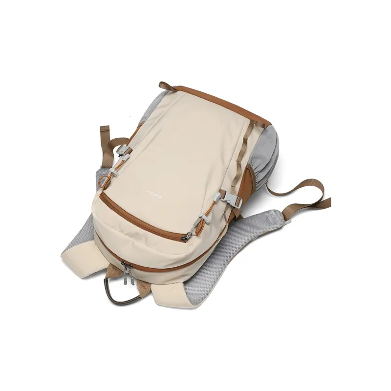 MashaLanti Nylon Fabric Backpack Hiking Bag Regular Unisex Apricot-3