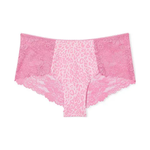 Victoria's Secret PINK No-Show Cheeky Panty / Moonstone Pink Leopard Print Underpants Women's 1 Pack Pink