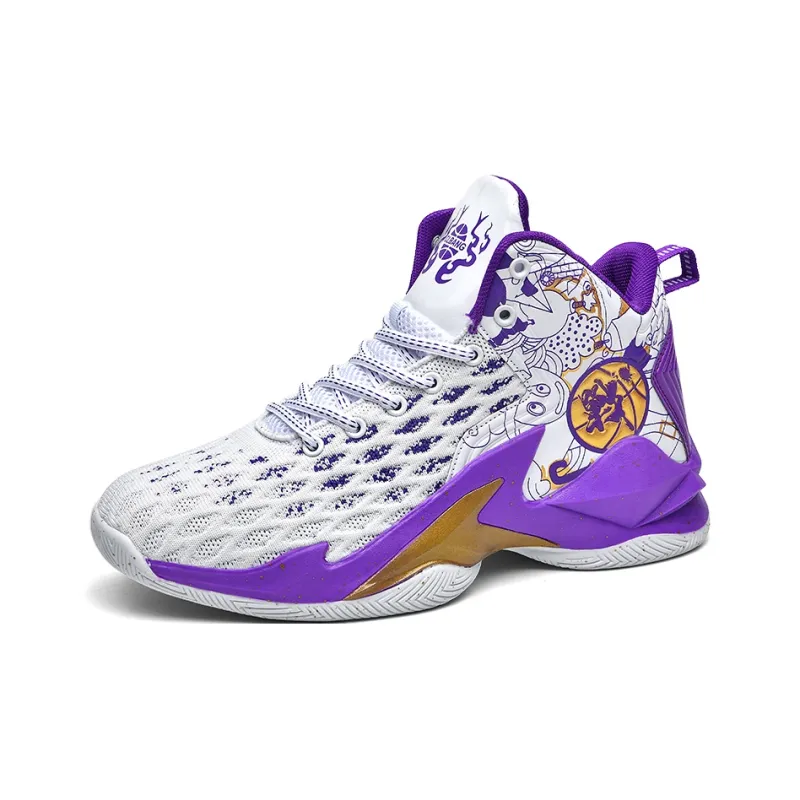 GQWE Cushioned Slip-Resistant Lightweight Mid-Top Basketball Shoes Unisex-6