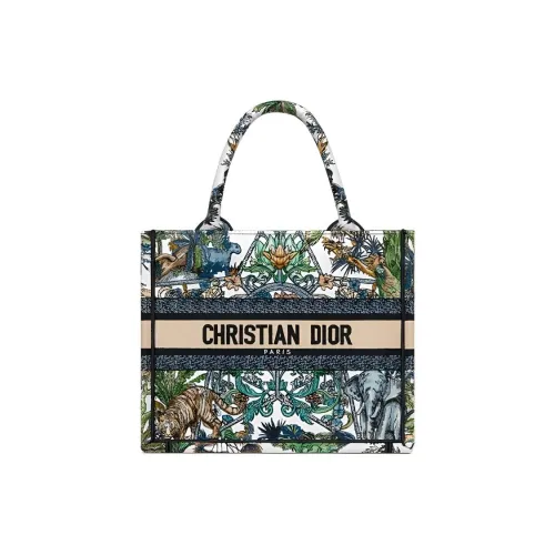 DIOR BookTote Canvas Bag, Tote Bag, Shopping Bag, Handbag Small Size Women's White/Multicolor