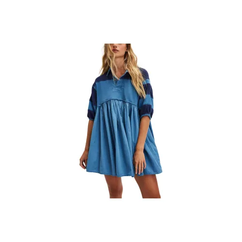 FREE PEOPLE Short-Sleeved Dresses Women's Blue Heaven Combo/Blue Sky Combo