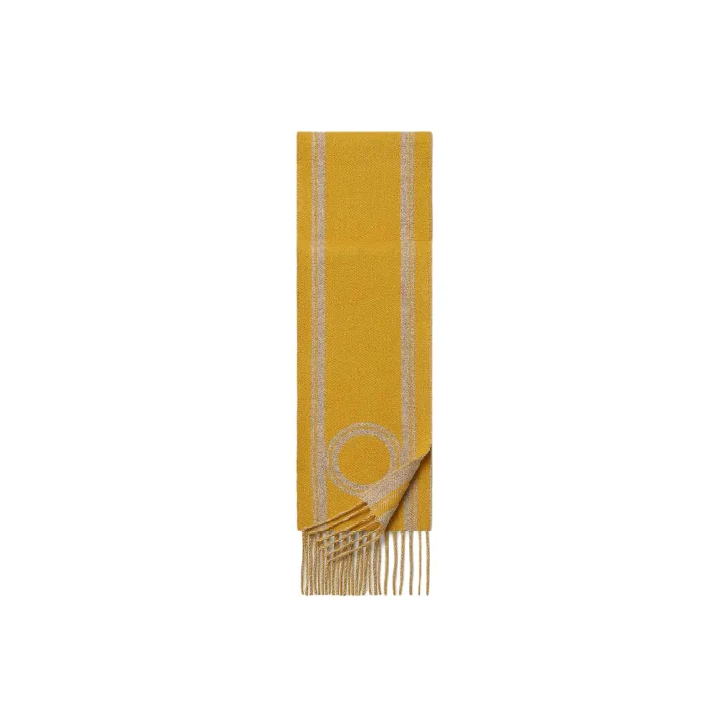HERMES Cashmere Knit Scarves Women's Yellow-1