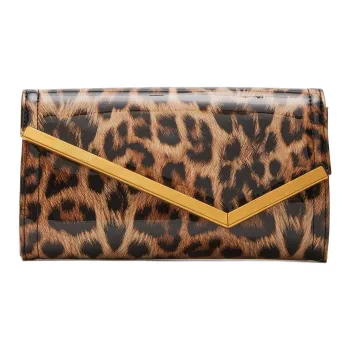 STEVE MADDEN Shiny Leather Clutch Women's Leopard