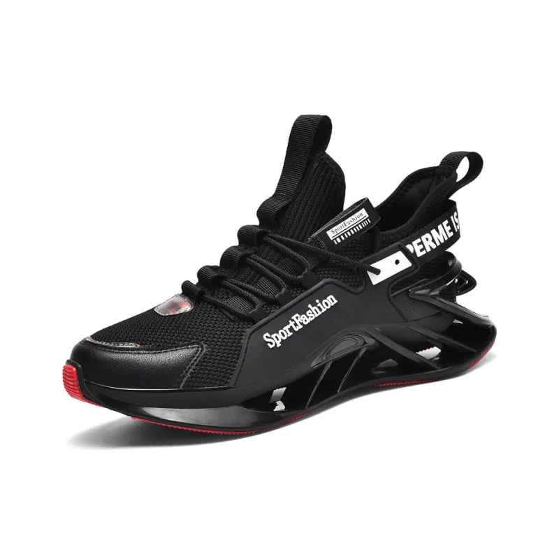 TONYBEAR Running Shoes Men Mid Top Red/Black-6