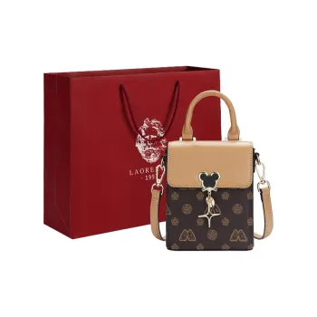 Old Man's Head Synthetic Leather Crossbody Bag Women's Coffee Apricot