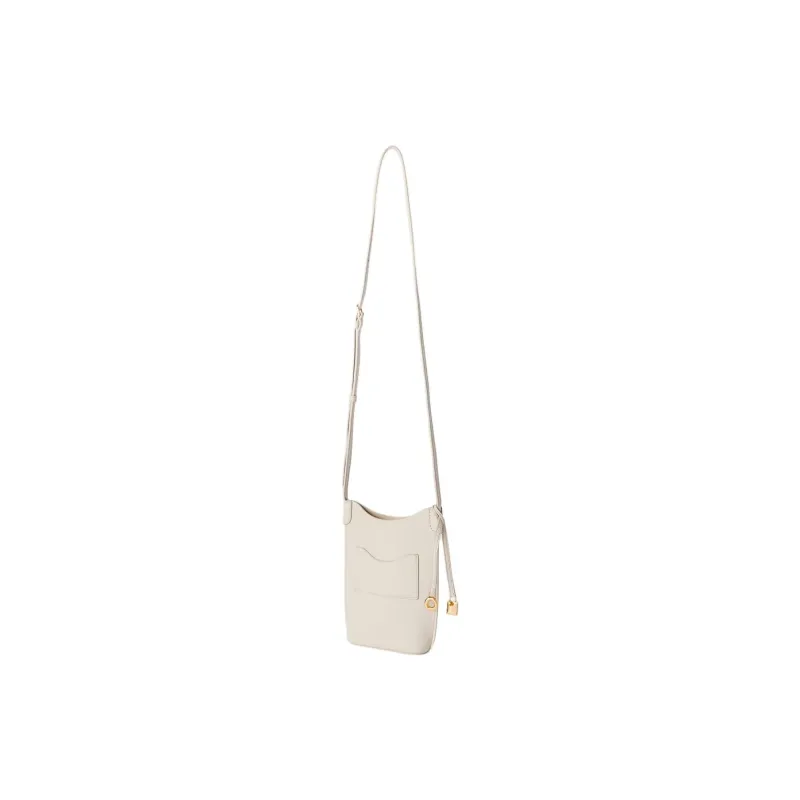 Loro Piana Hammered Texture Calfskin One Shoulder Crossbody Cell Phone Pouch Women's Light Lime & Sun Gold-1