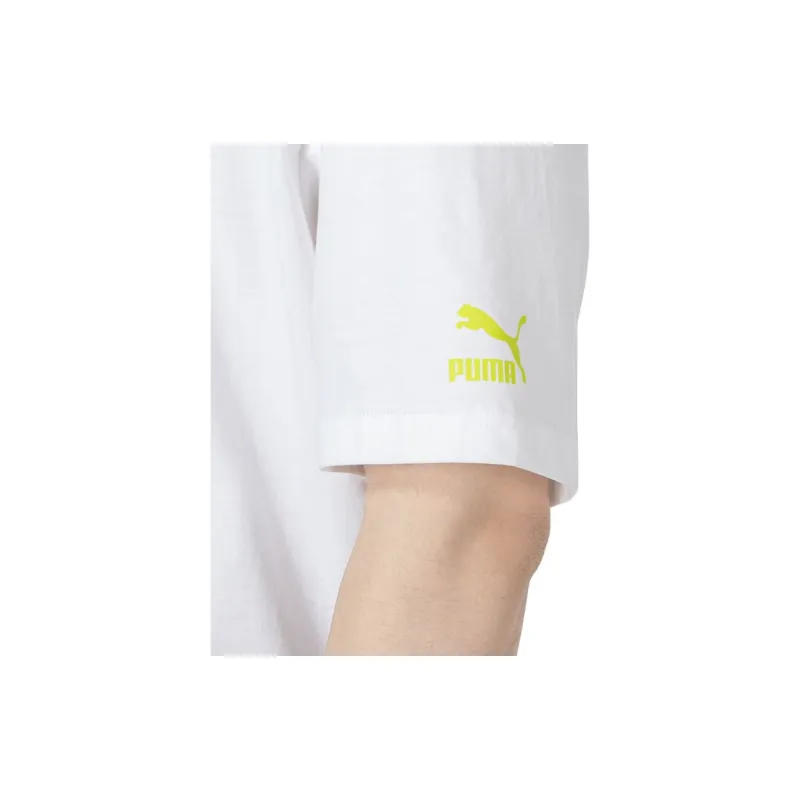 PUMA Casual Sportswear Men Set White Top+Navy Blue Shorts-4