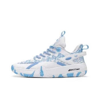 IVERSON Pursuit 1 White Sky Blue Cushioning Anti Slip Wear Resistant Breathability Low Top Basketball Shoes Unisex