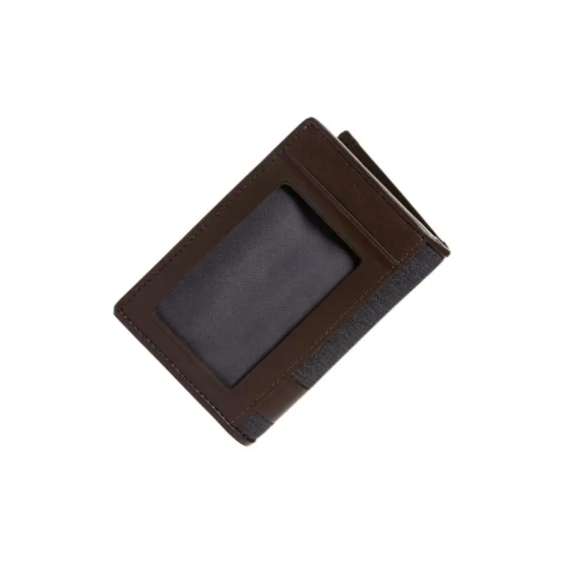 TUMI Fabric Cow Leather Patchwork Coin Purse Key Pouch Card Holder Men's Brown-2