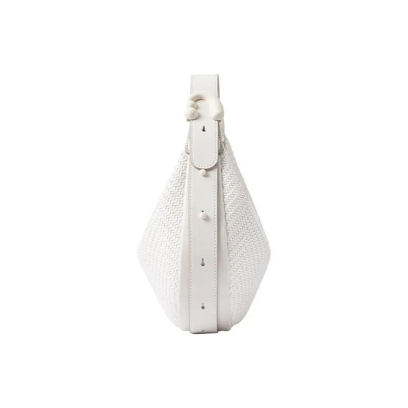 AMAZING SONG Cow Leather Shoulder Bag, Handbag Trumpets Women's Elegant Black/Pistachios White-7