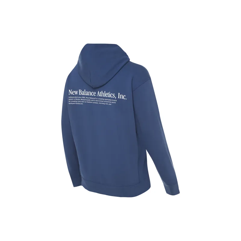 New Balance Athletics Embroidered Hoodie Sweatshirt Men's Marine Blue-3