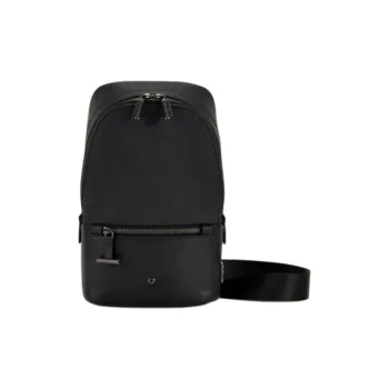 SAMSONITE Leather Crossbody Bag Shoulder Bag Unisex Black