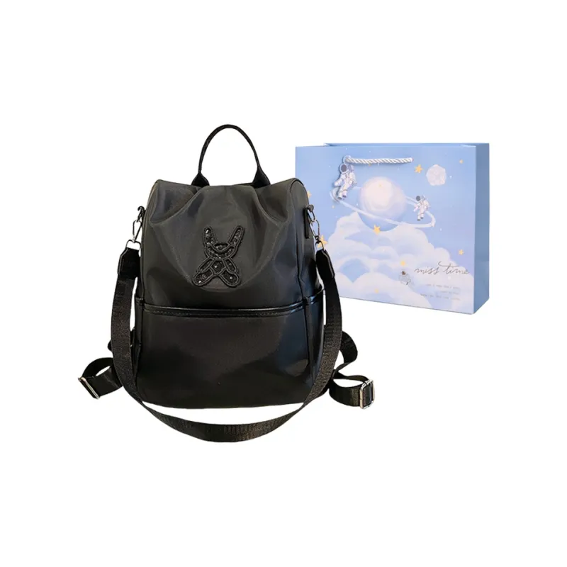 Duoluplo Doron Paul Nylon Backpack Women's Black/Khaki-0