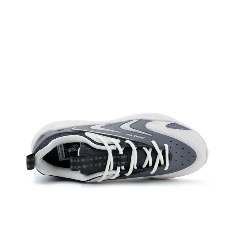 QIAODAN Cushioned Slip Resistant Abrasion Resistant Breathable Low Top Running Shoes Men's Gray-2