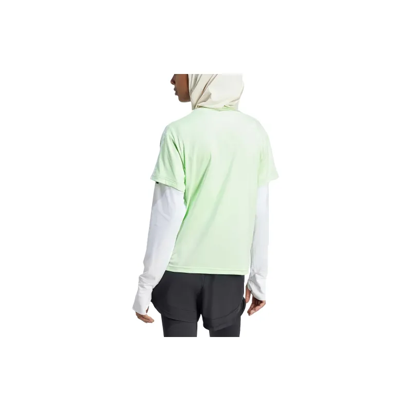 Adidas Drop Shoulder Sleeve T Shirt Women's Green-1