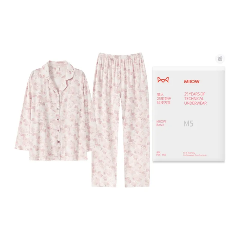 MIIOW Pajama Set Women's Pink Petals-0