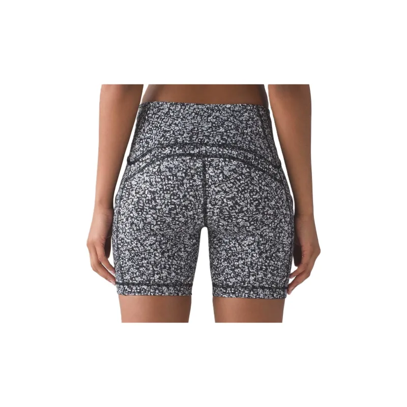 Lululemon Sole Training Sports Shorts Women's Black White Mixed Color-1
