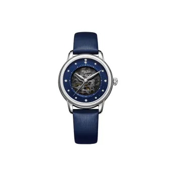 Fiyta DLA802087.WLL Automatic Mechanical Movement Leather Strap Watch Women's Watch Blue Dial