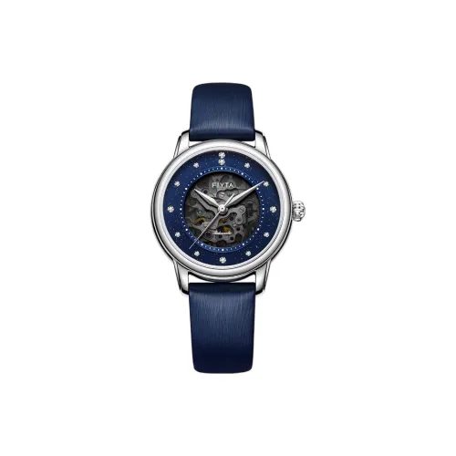 Fiyta DLA802087.WLL Automatic Mechanical Movement Leather Strap Watch Women's Watch Blue Dial