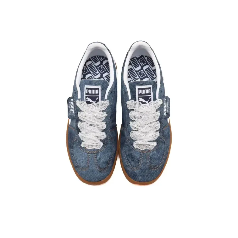 Atmos Pink x PUMA Palermo Anti Slip Wear Resistant Low Top Skateboard Shoes Unisex Blue-3