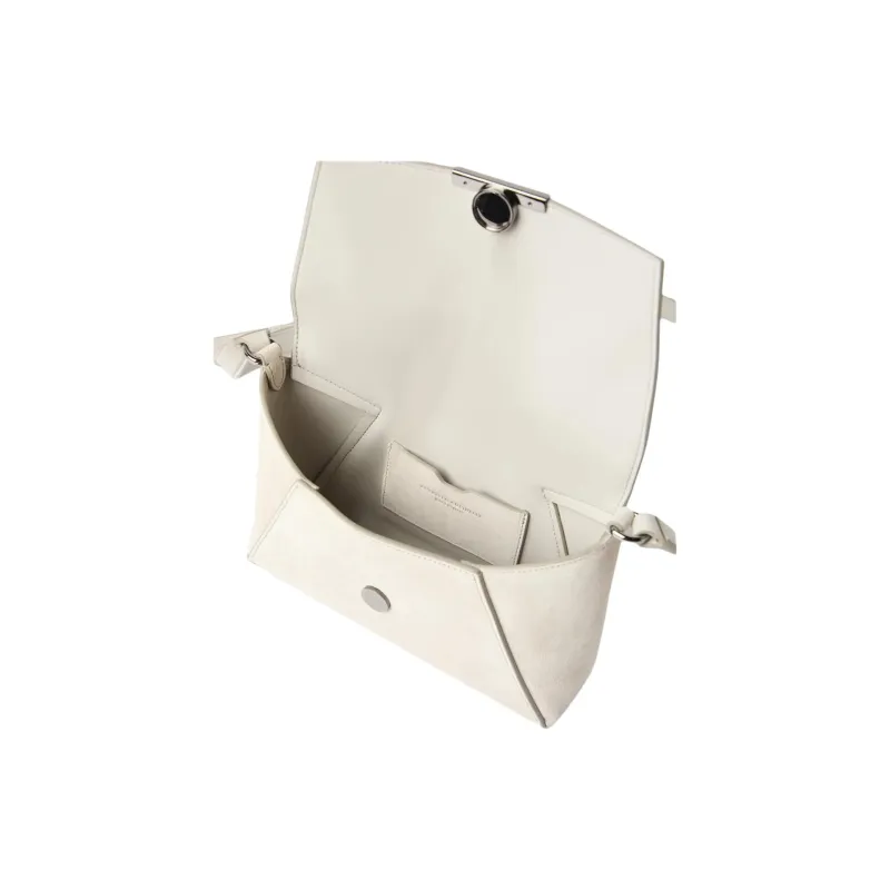 Brunello Cucinelli Suede Calfskin Envelope Bag, Shoulder Bag, Crossbody Bag Women's Light Gray-2