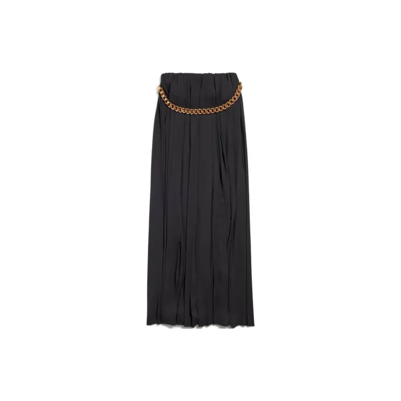 Balenciaga Chunky Chain Pleated Maxi Skirt-1