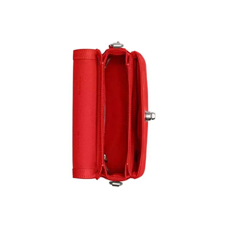 COACH Cassie Polished Pebbled Leather Small Square Bag Handbags Shoulder Bag Crossbody Bag Small Size Women's Red-3