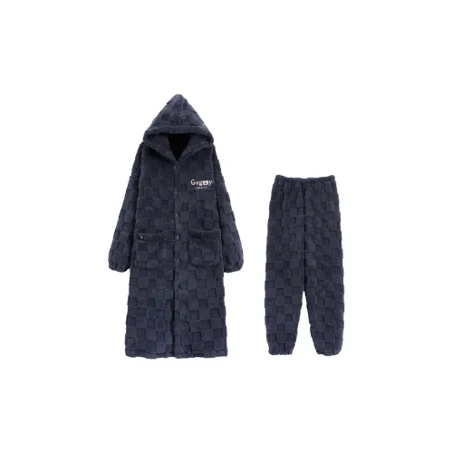 The Story Of The Flower Season Pajama Set Men's Navy Blue