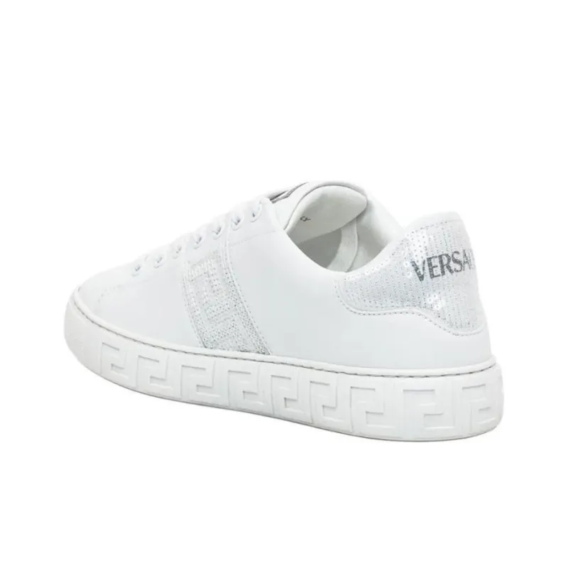 VERSACE Greca Low Top Skateboard Shoes Women's White-3