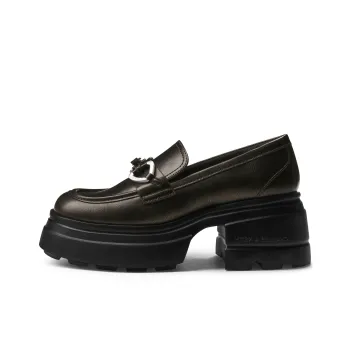 CHARLES&KEITH Small CK Gothic Lolita Style Loafers 7cm Women's Black Box Black/Bronze
