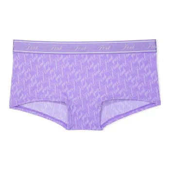 Victoria's Secret PINK Logo Cotton Boyshort Panty / WPLSP Underpants Women's 1 Pack Purple
