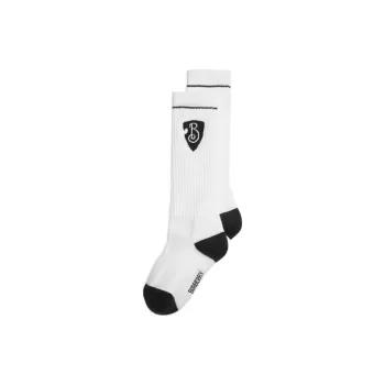 Burberry SS24 Mid Calf Socks Women's 1 Pack White