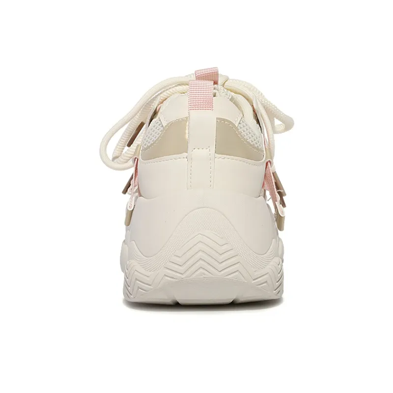 SNXR Anti-Slip Wear-Resistant Waterproof And Breathable Low-Top Chunky Sneakers Women's Beige-77
