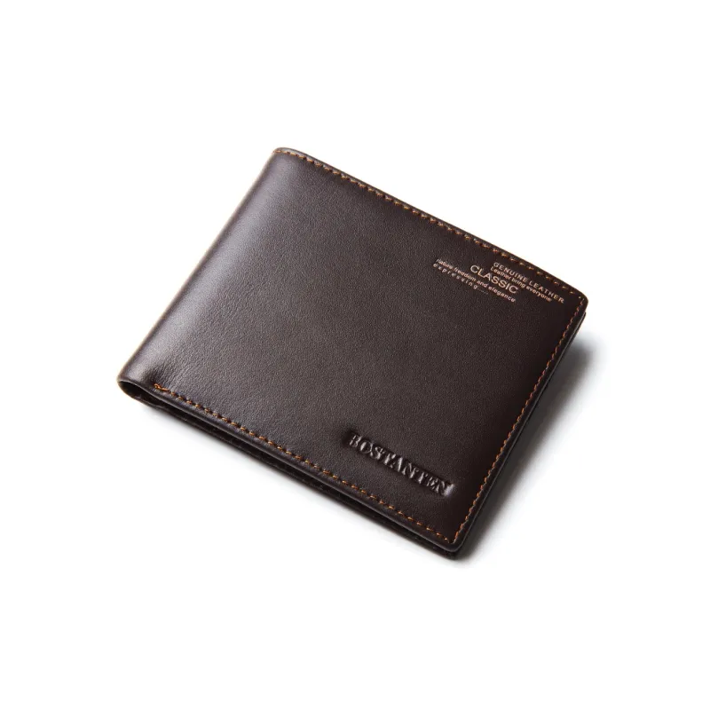 BOSTANTEN Top Grain Cow Leather Black Coffee Men's-7