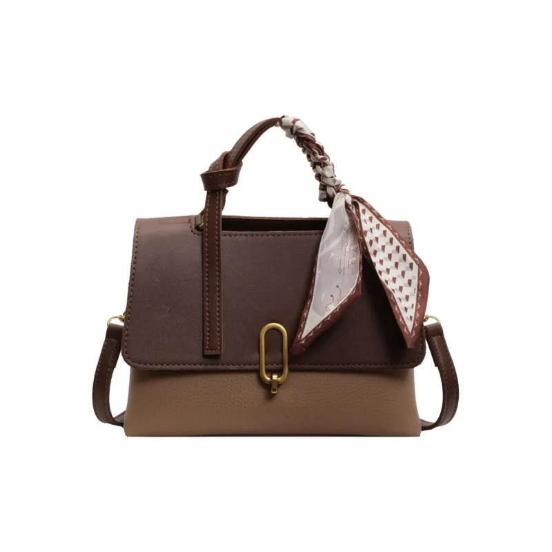 BAODIDAISHU PU Shoulder Bag Crossbody Bag Medium Size Women's Coffee & Khaki/White & Brown/Black/Coffee-6