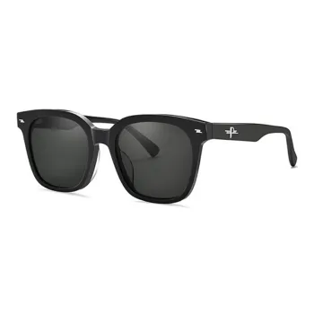 Prsr Nylon Plate Frame Square Sunglasses Unisex Black